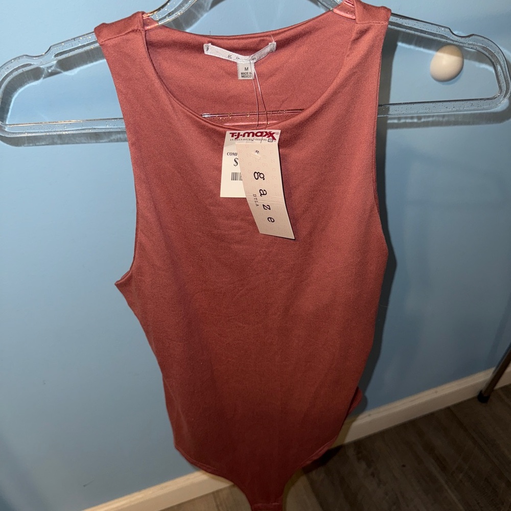 T.J.Maxx Sleeveless Bodysuit in Warm Rust